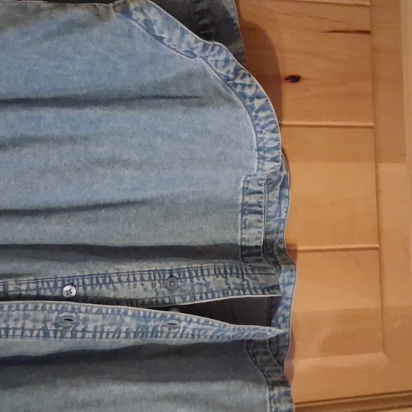 Pink Rose Light Blue Jean Shirt - Picture 4 of 4